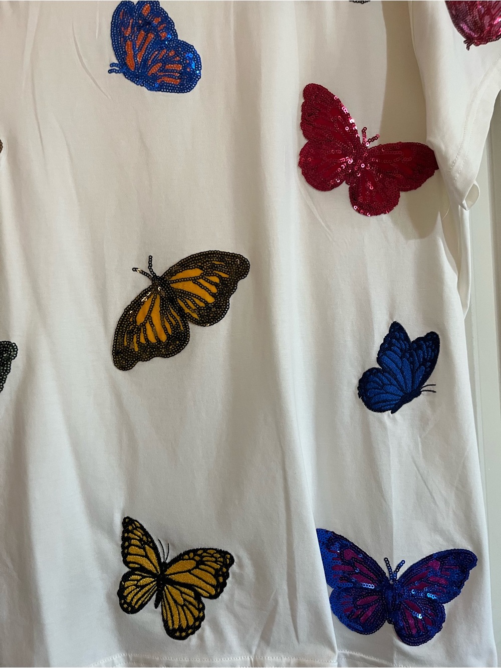 Queen of Sparkles NWT Butterfly Tee. Size Large short sleeve colorful - Picture 4 of 13
